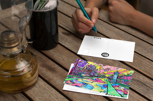 Manchester West-Didsbury Psychedelic Postcard image 1