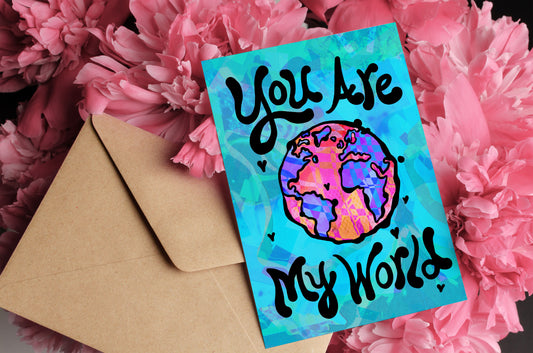 You are my world - Psychedelic Valentine Card image 1
