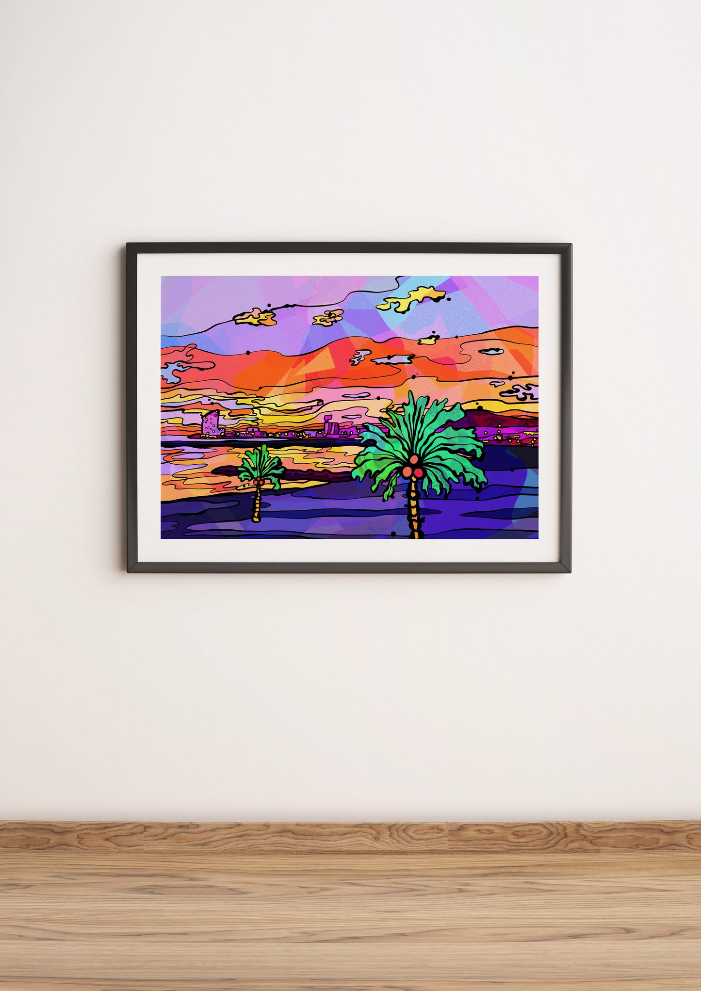 Barcelona Beach Psychedelic Art Print image 5