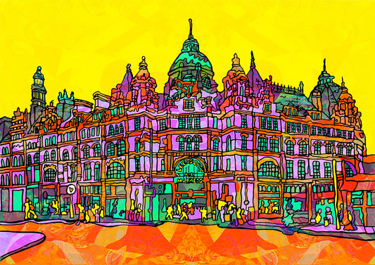 Leeds Kirkgate Market Psychedelic Art Print image 1