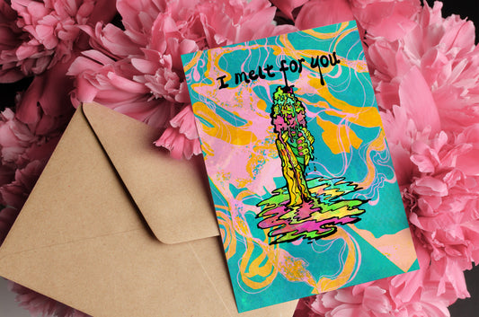 l melt for you - Psychedelic Valentine Greeting Card image 1