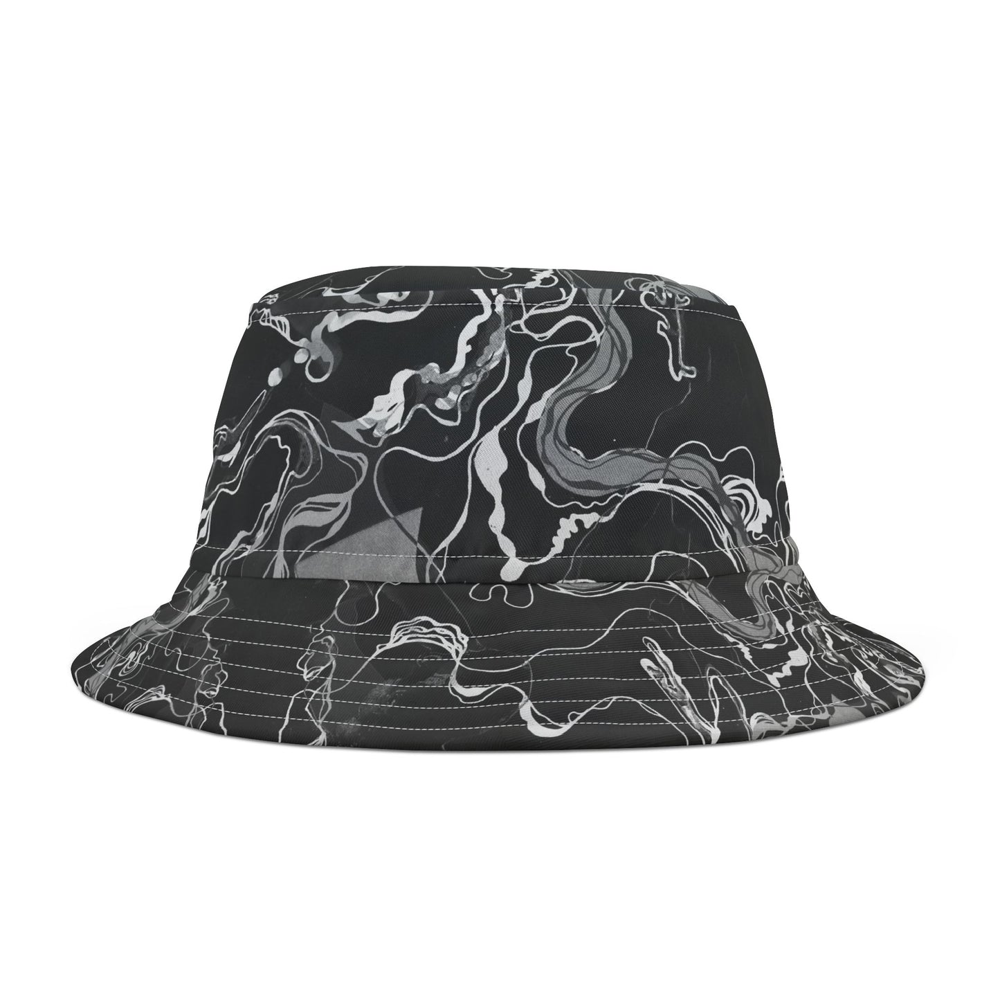 Psychedelic Black Magic Marble UV Reactive Bucket Hat image 5