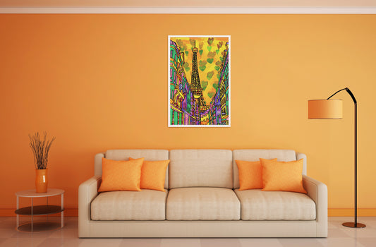 Paris Eiffel Tower Psychedelic Art Print image 1