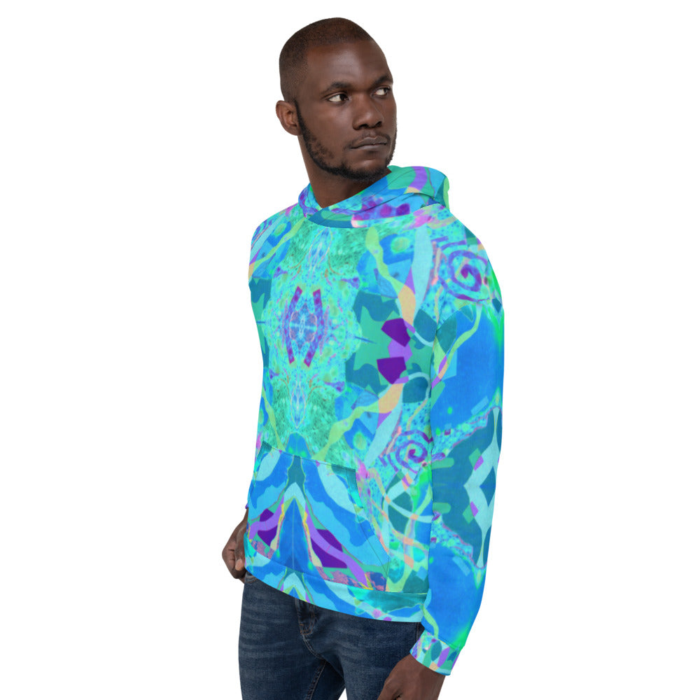 Psychedelic Unisex Hoodie - Blue Spectra image 3