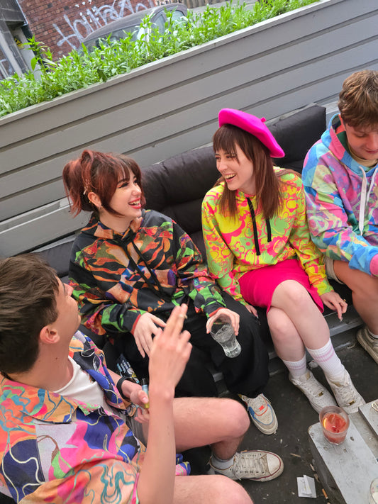 The Electric Bloom – Stylish Psychedelic Athletic Hoodie image 1