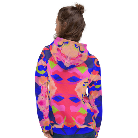 Psychedelic Unisex Hoodie - Flying Flamingos image 1