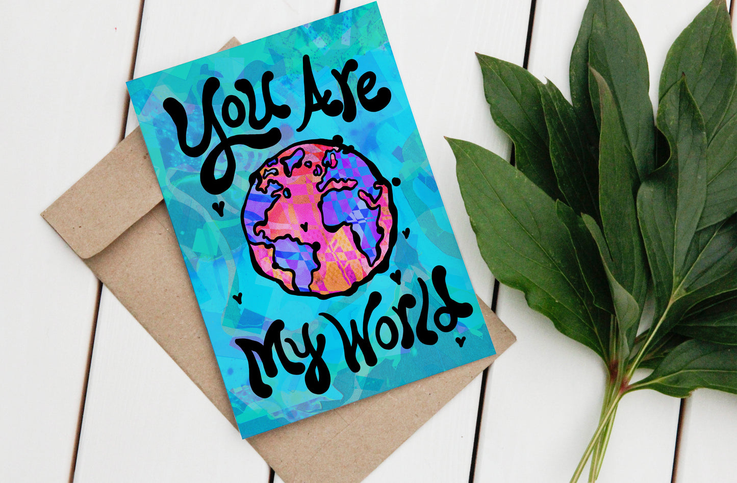 You are my world - Psychedelic Valentine Card image 2