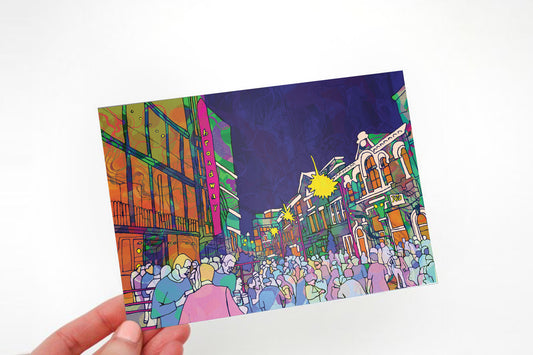 Nottingham Broadstreet Psychedelic Postcard image 1