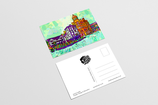 Manchester Shambles Square Psychedelic Postcard image 1