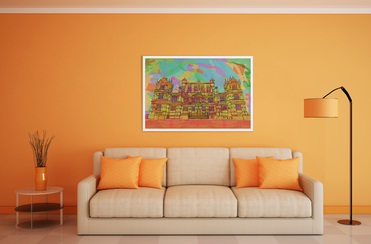 Wollaton Hall Psychedelic Art Print image 1