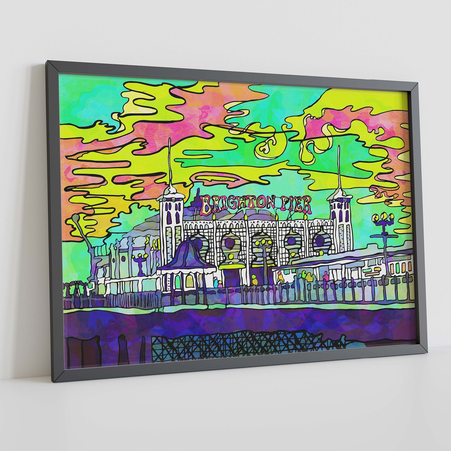 Brighton Palace Pier Psychedelic Art Print