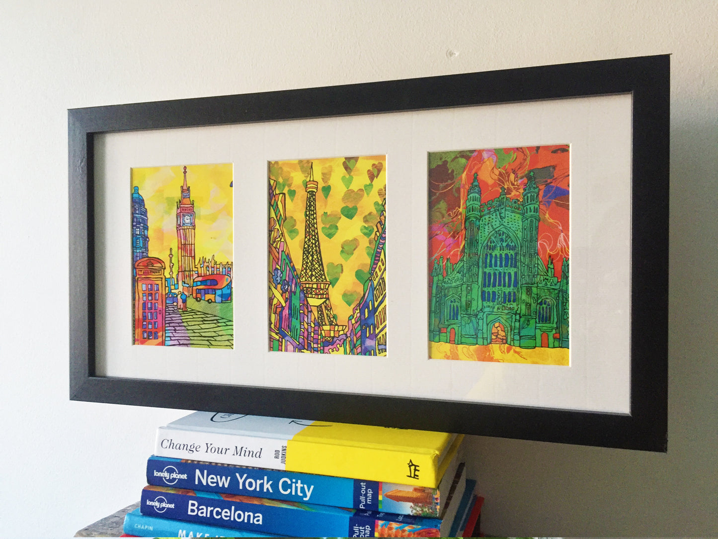 Bath Abbey Cathedral Psychedelic Postcard image 0