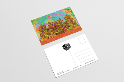 Nottingham Wollaton Hall Psychedelic Postcard image 2