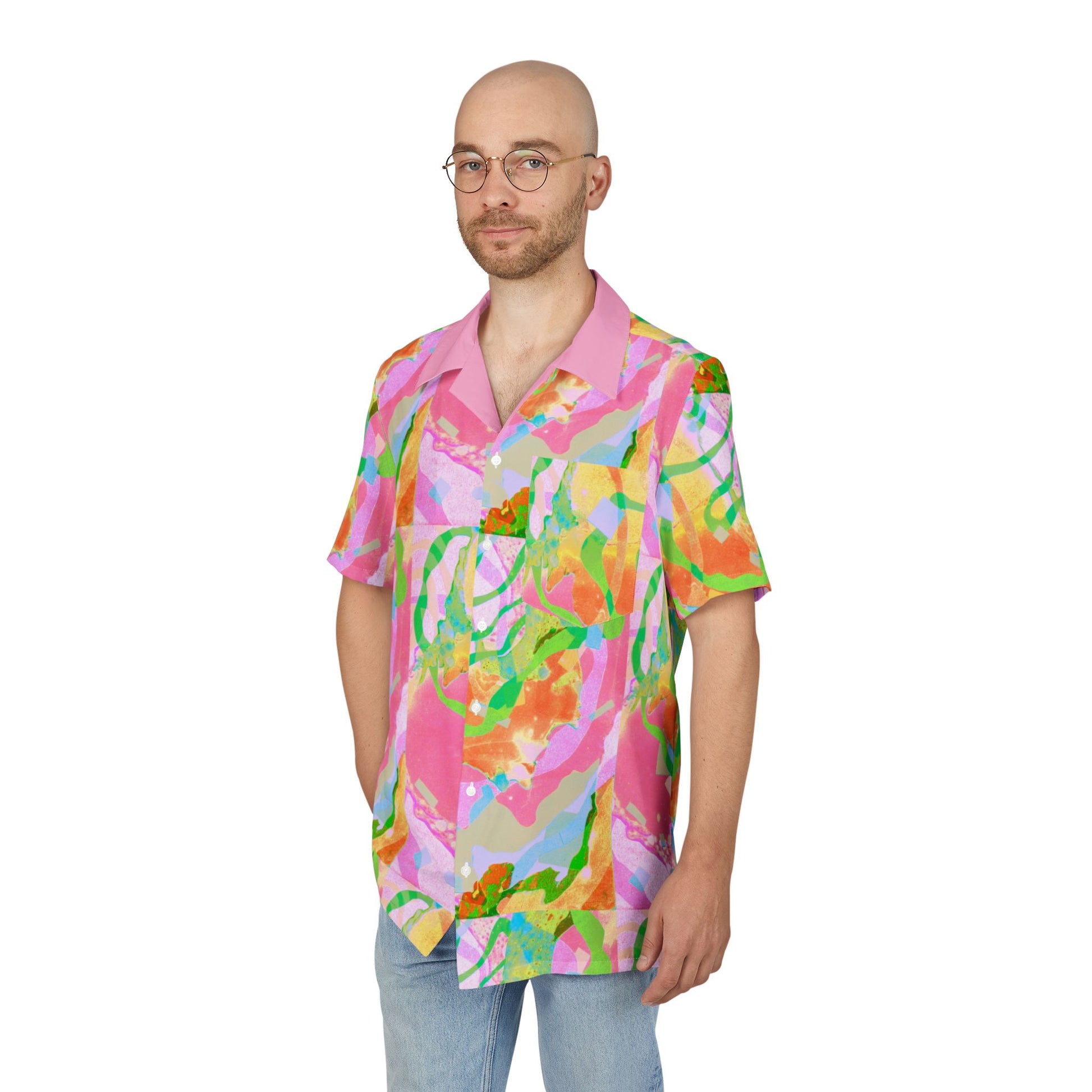Pastel Deep Space - Psychedelic Vibe Button-Down Hawaiian Shirt image 2