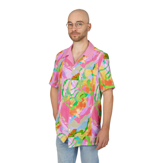 Pastel Deep Space - Psychedelic Vibe Button-Down Hawaiian Shirt image 2