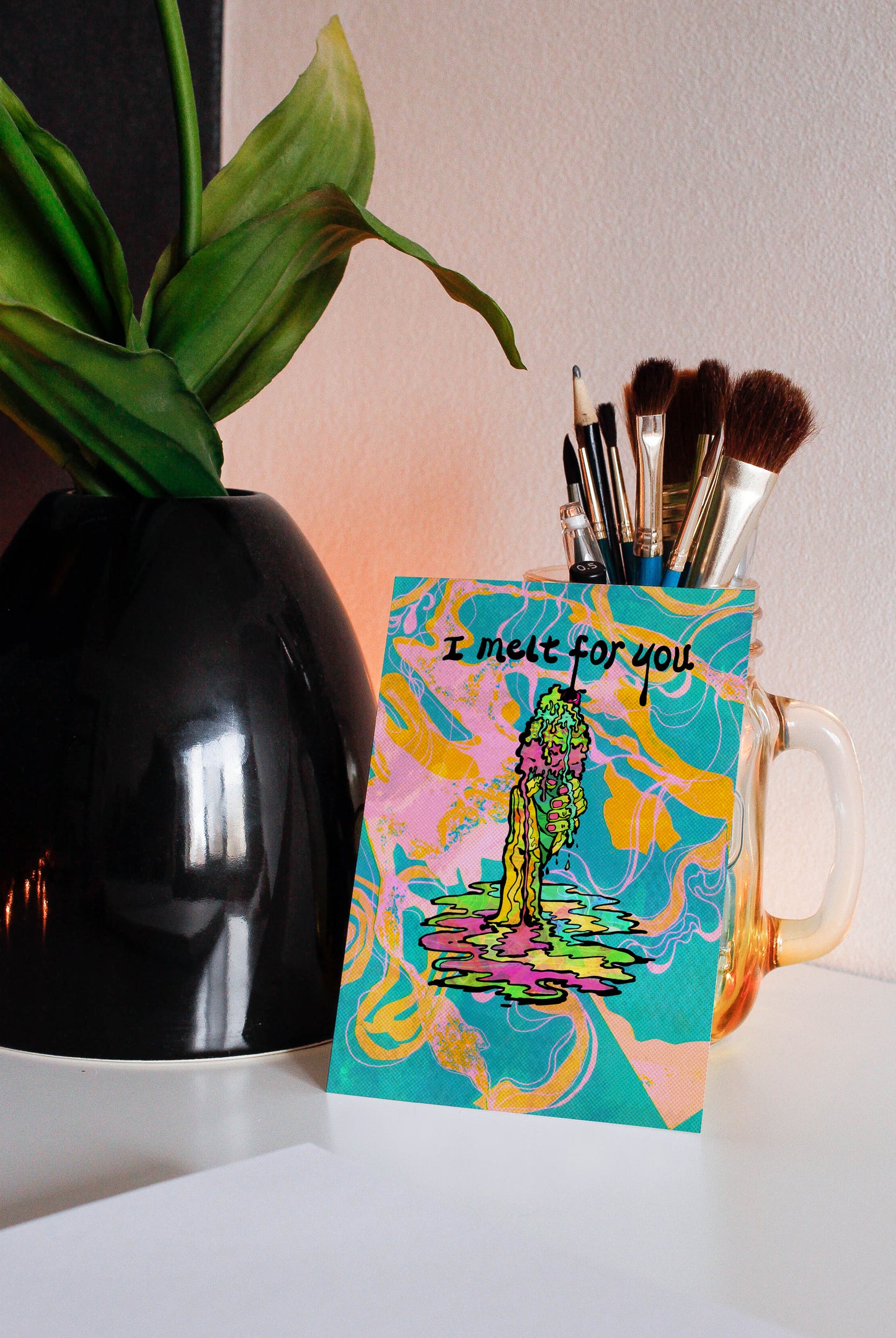 l melt for you - Psychedelic Valentine Greeting Card image 0