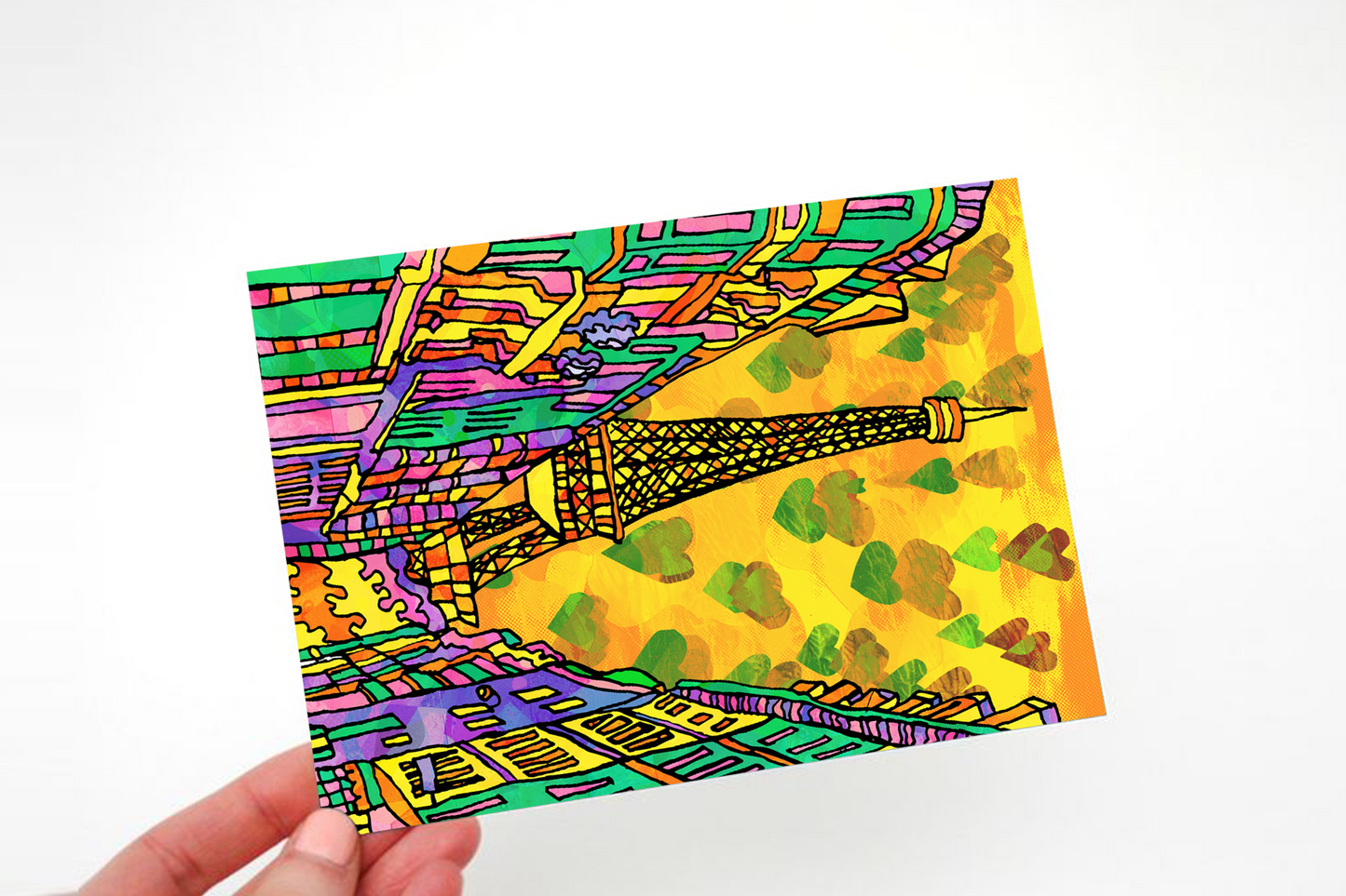 Paris Psychedelic Postcard of Eiffel Tower image 2