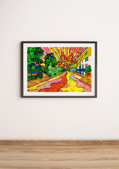 Hulme Sunset Psychedelic Art Print image 2