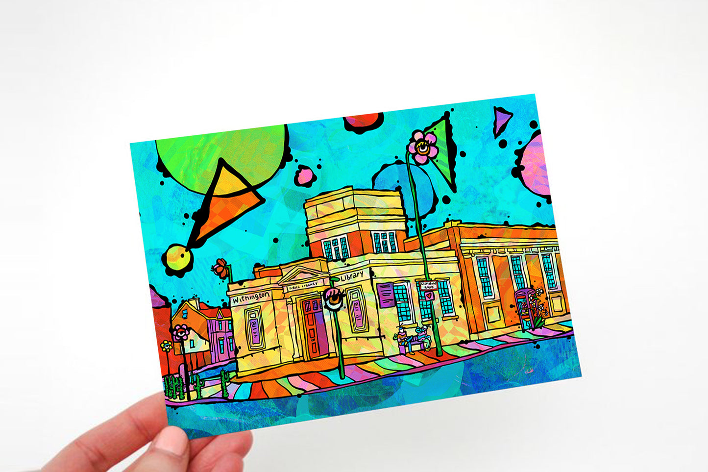 Withington Library Psychedelic Postcard image 2