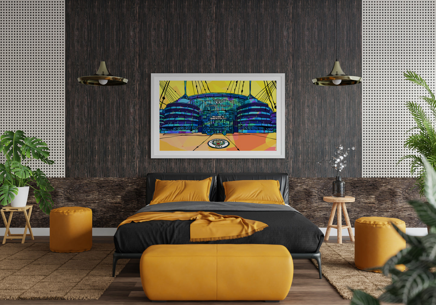Manchester City Etihad Football Stadium - Psychedelic Art Print image 1