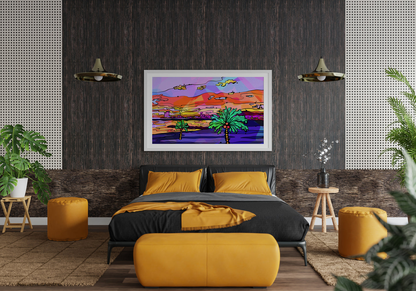 Barcelona Beach Psychedelic Art Print image 6