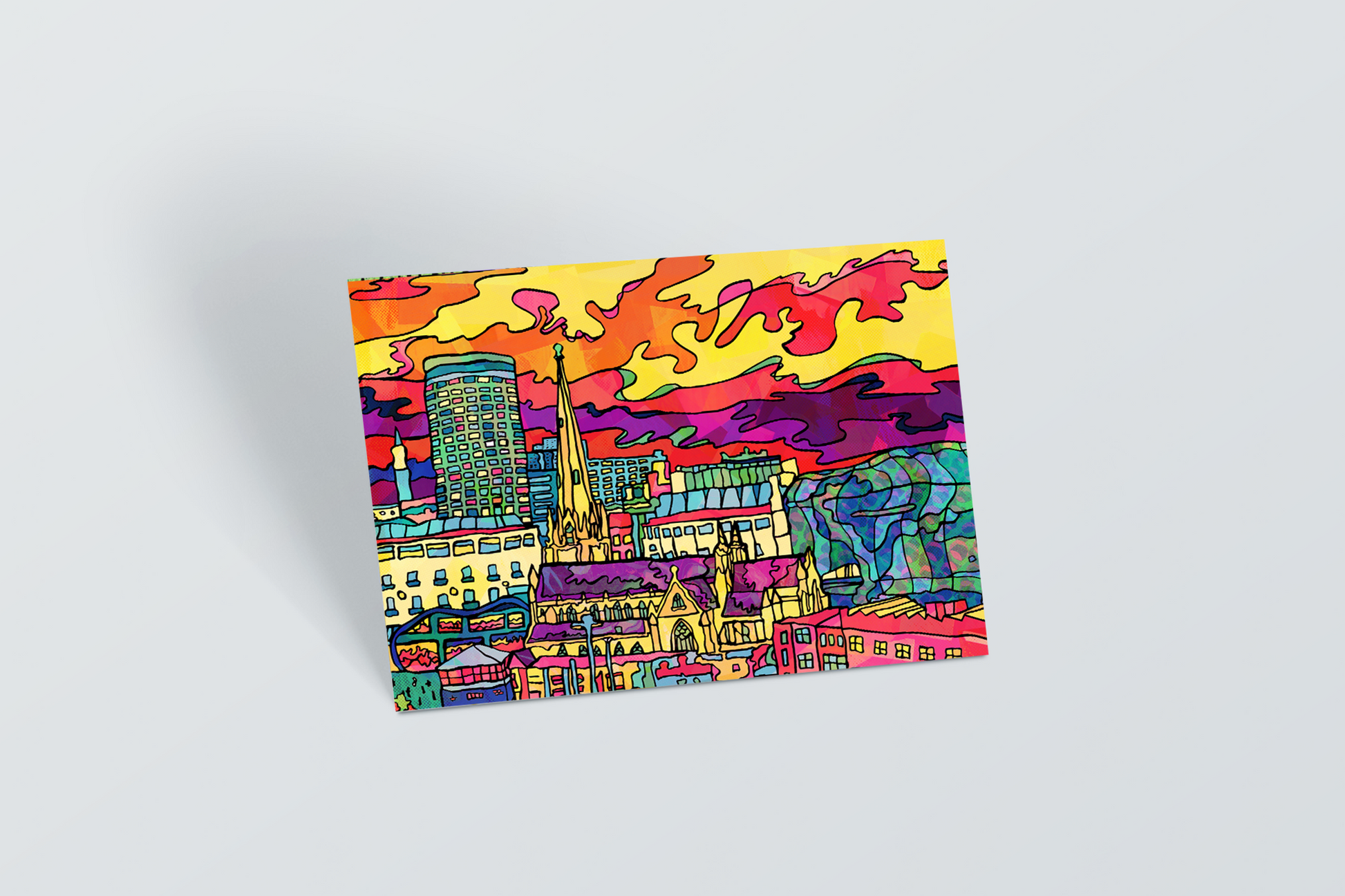 Birmingham City Psychedelic Postcard image 0