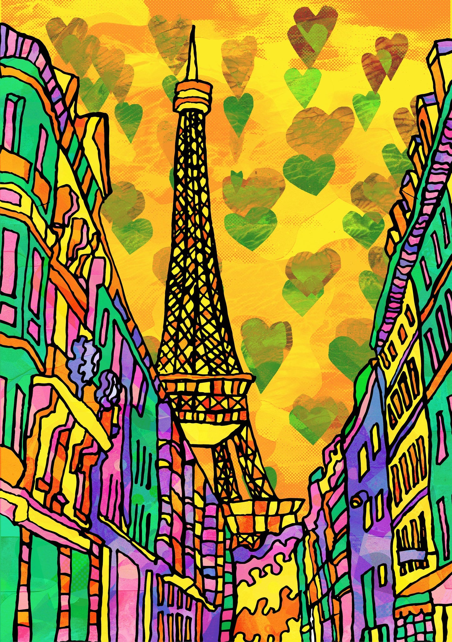 Paris Eiffel Tower Psychedelic Art Print image 2