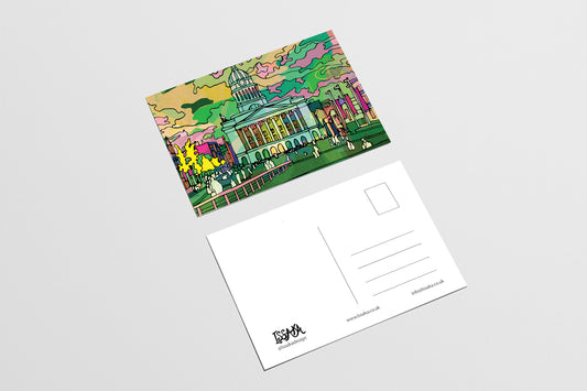 Nottingham Council House Psychedelic Postcard image 1