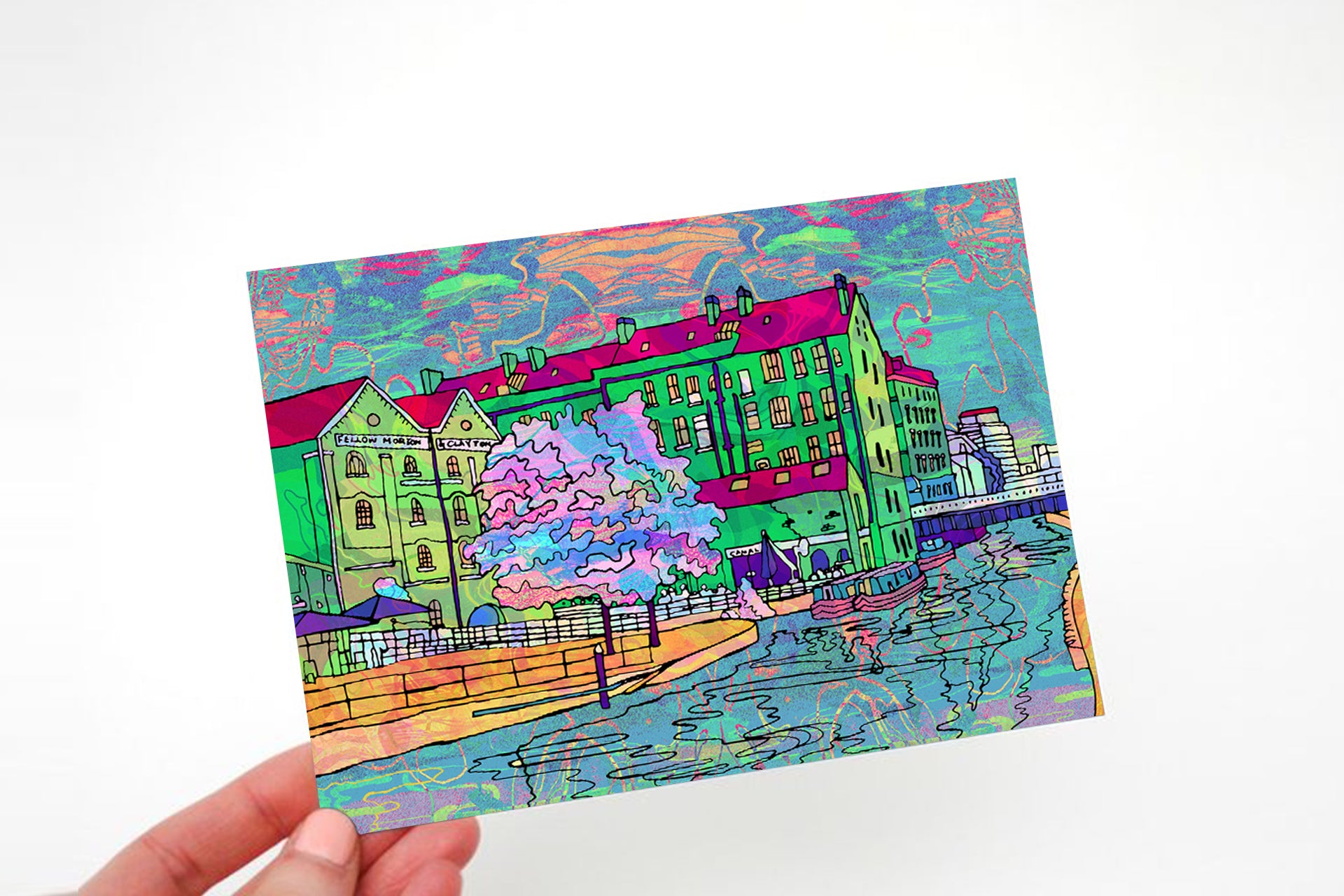 Nottingham Postcard of Waterfront & Canal House image 1