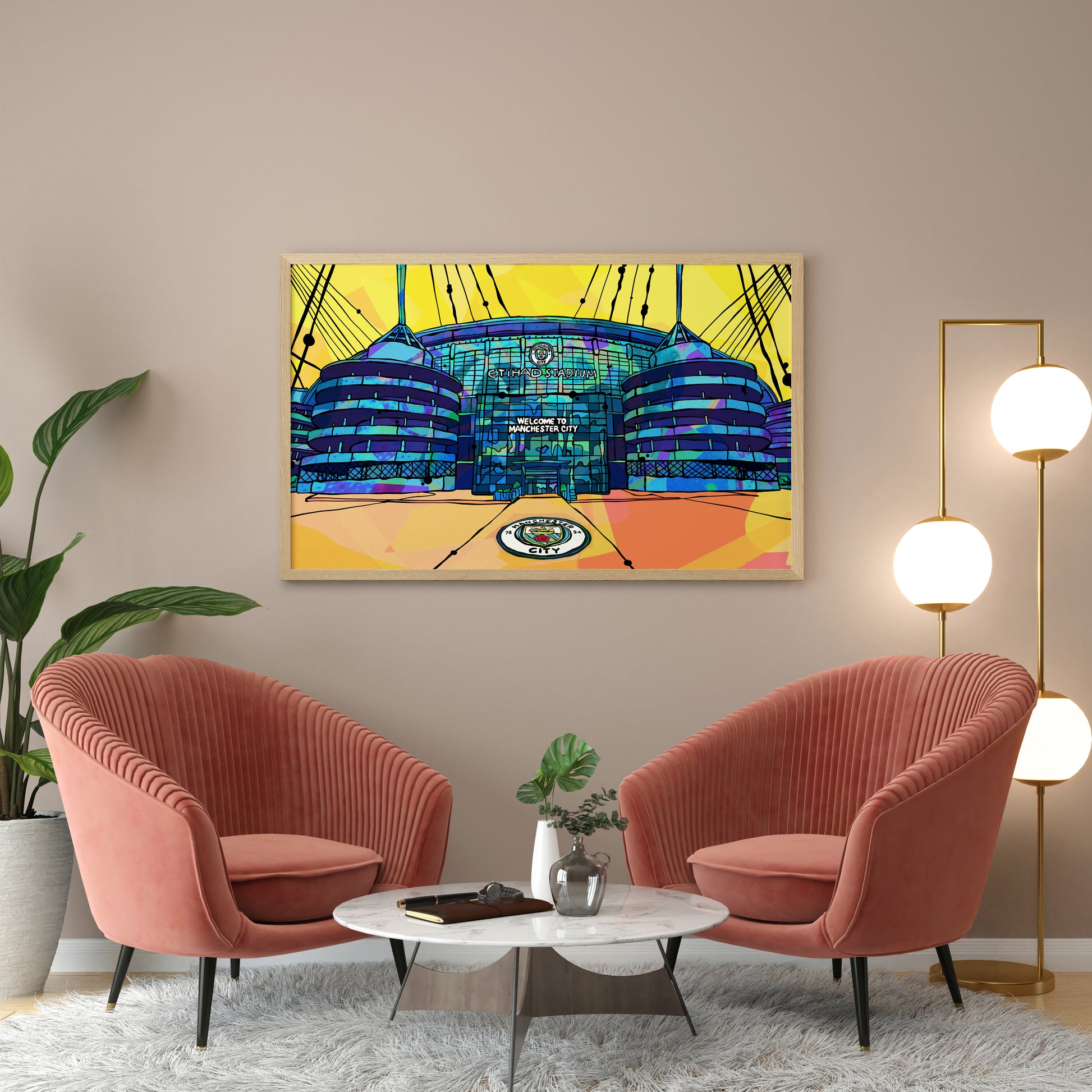 Manchester City Etihad Football Stadium - Psychedelic Art Print image 4