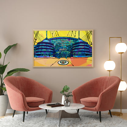 Manchester City Etihad Football Stadium - Psychedelic Art Print image 4