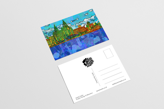 Liverpool Pier Head Psychedelic Postcard image 1