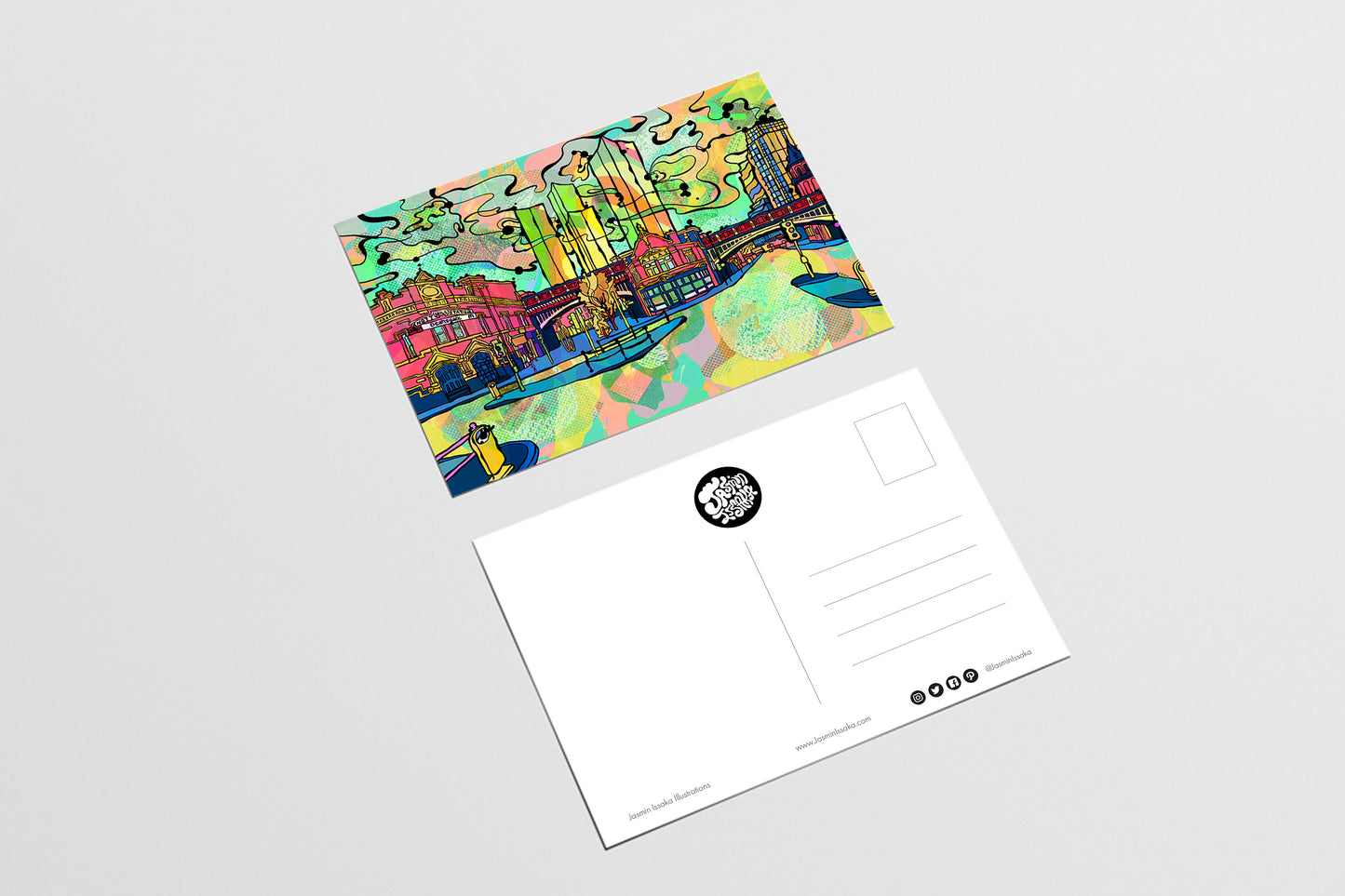 Manchester Deansgate Psychedelic Postcard image 2