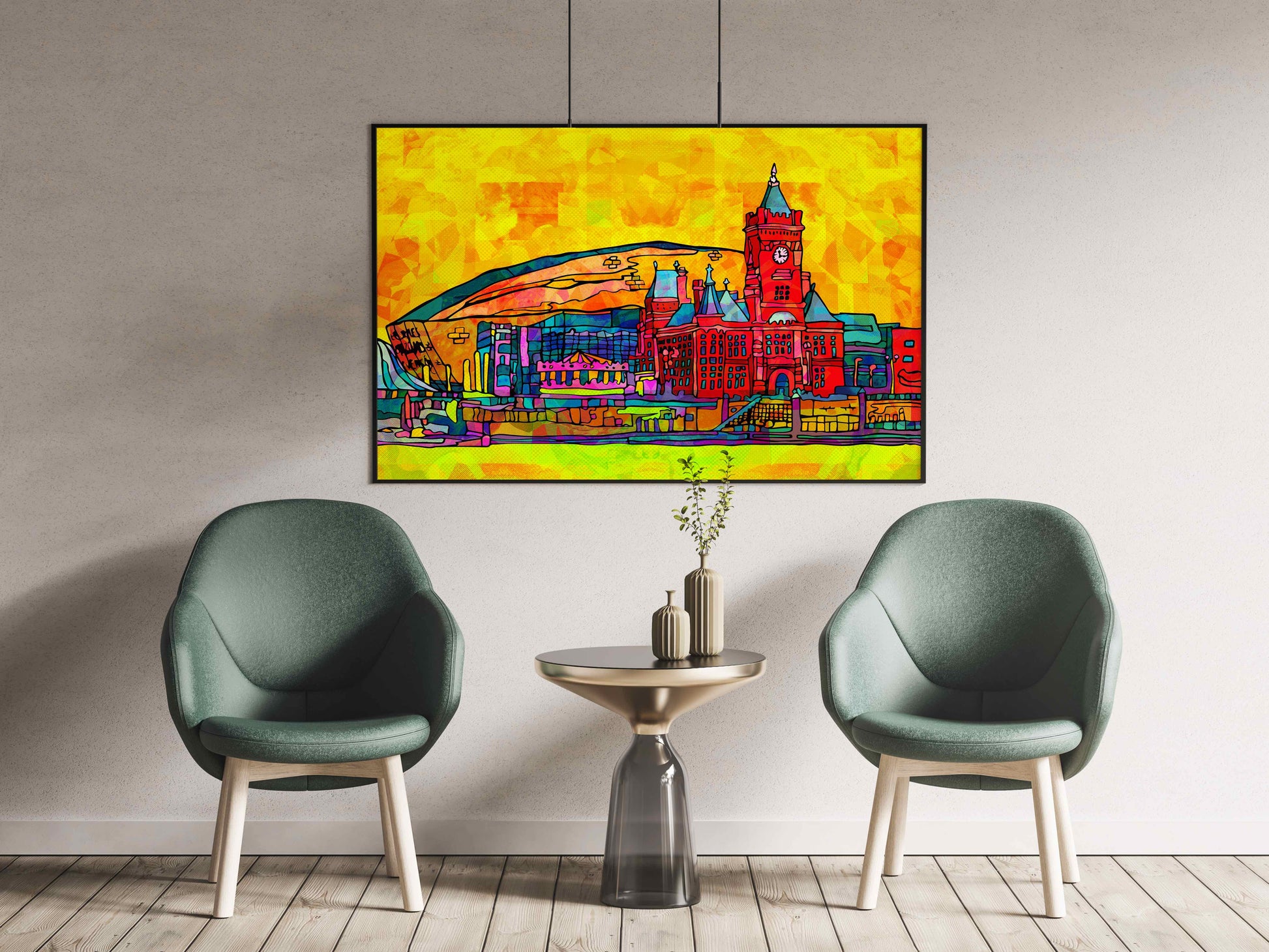 Cardiff City Psychedelic Art Print image 1