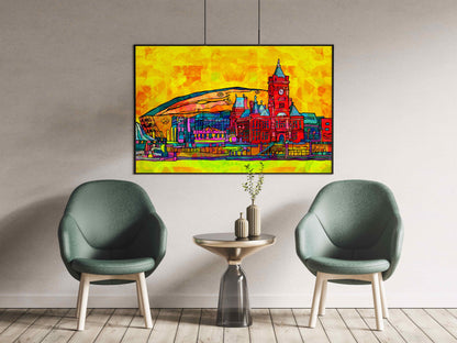 Cardiff City Psychedelic Art Print image 1