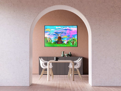 Sneinton Windmill Psychedelic Art Print image 1