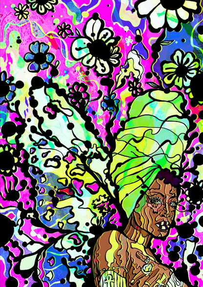 Custom Portrait Illustration - Vibrant Psychedelic Art by Jasmin image 0