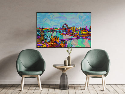 London Thames River Skyline Art Print image 1