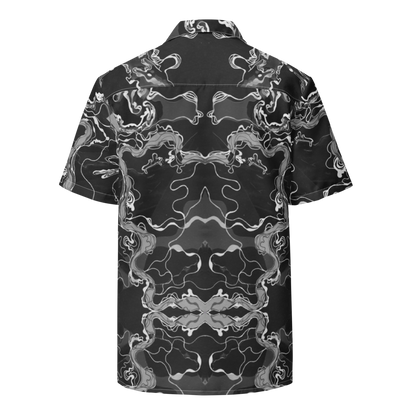 Black Marble Magic - Psychedelic Button-up Unisex Hawaiian Shirt  image 7