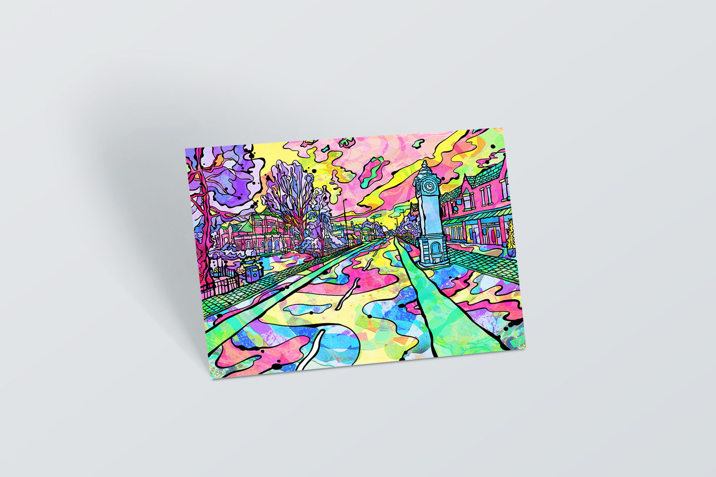 Manchester West-Didsbury Psychedelic Postcard image 0