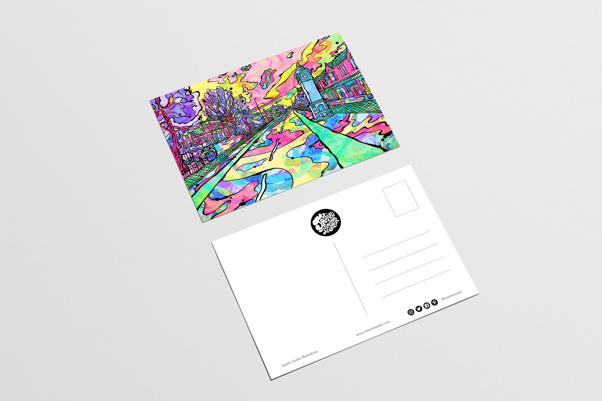 Manchester West-Didsbury Psychedelic Postcard image 3