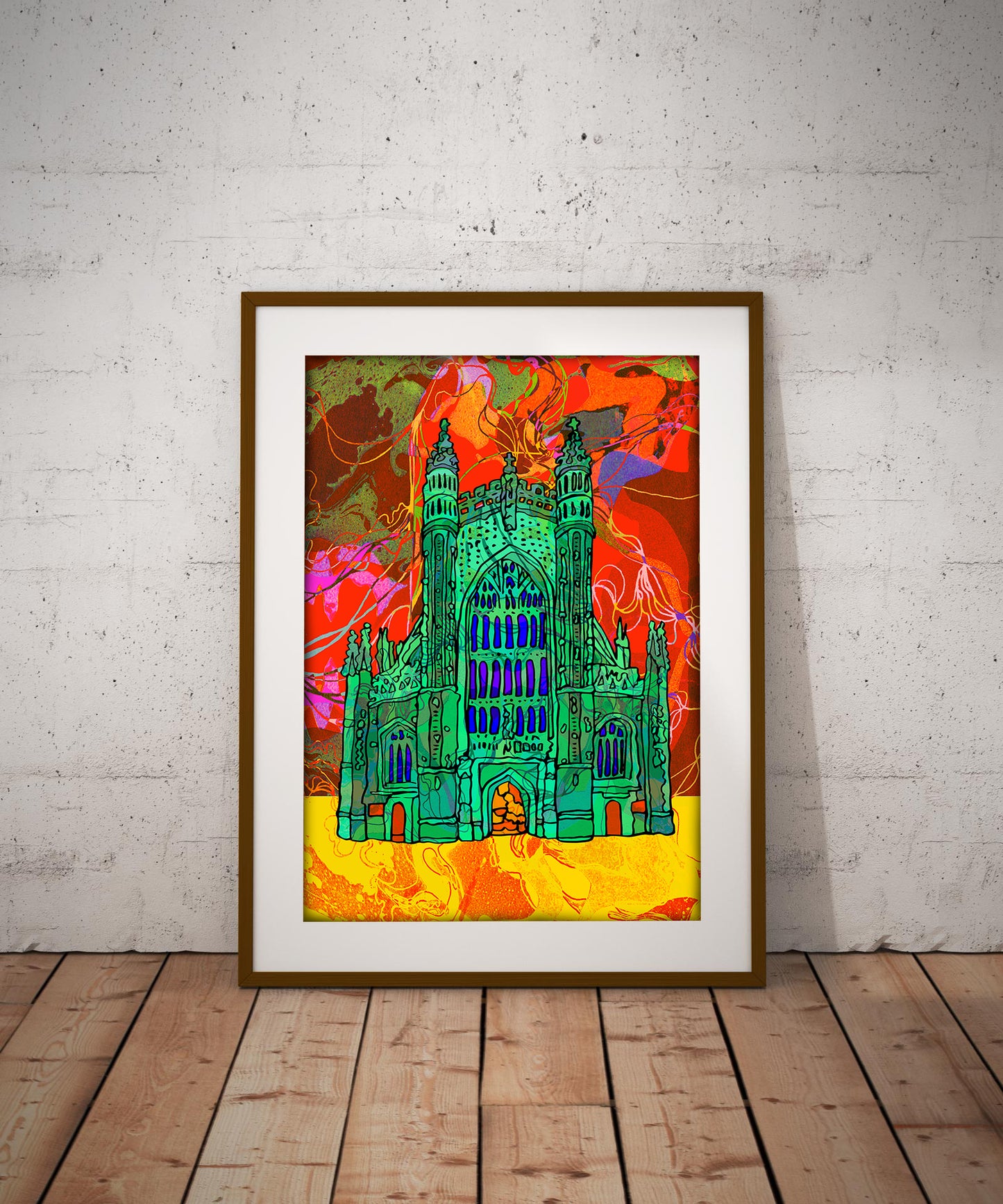 Bath Cathedral Psychedelic Art Print image 1