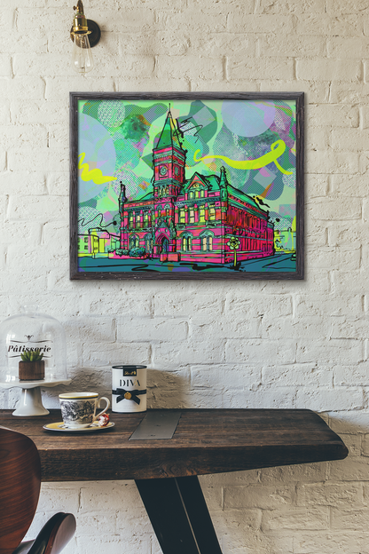 Psychedelic Art Print – Stretford Public Hall | Vibrant Manchester Wall Decor image 0
