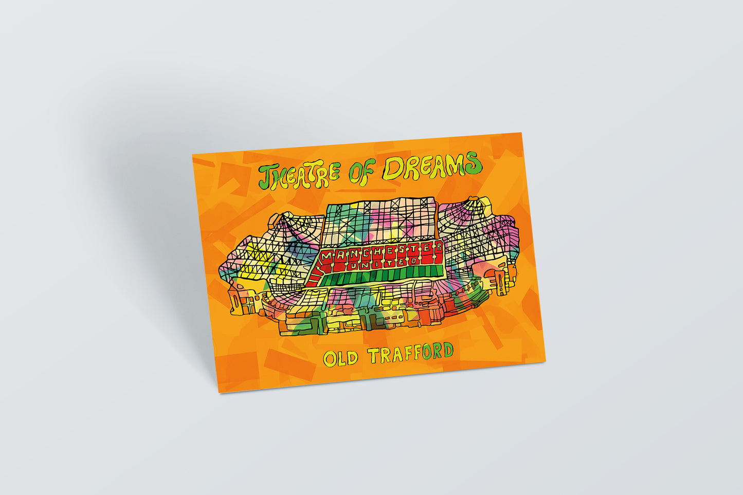 Manchester Stadium Psychedelic Postcard image 1