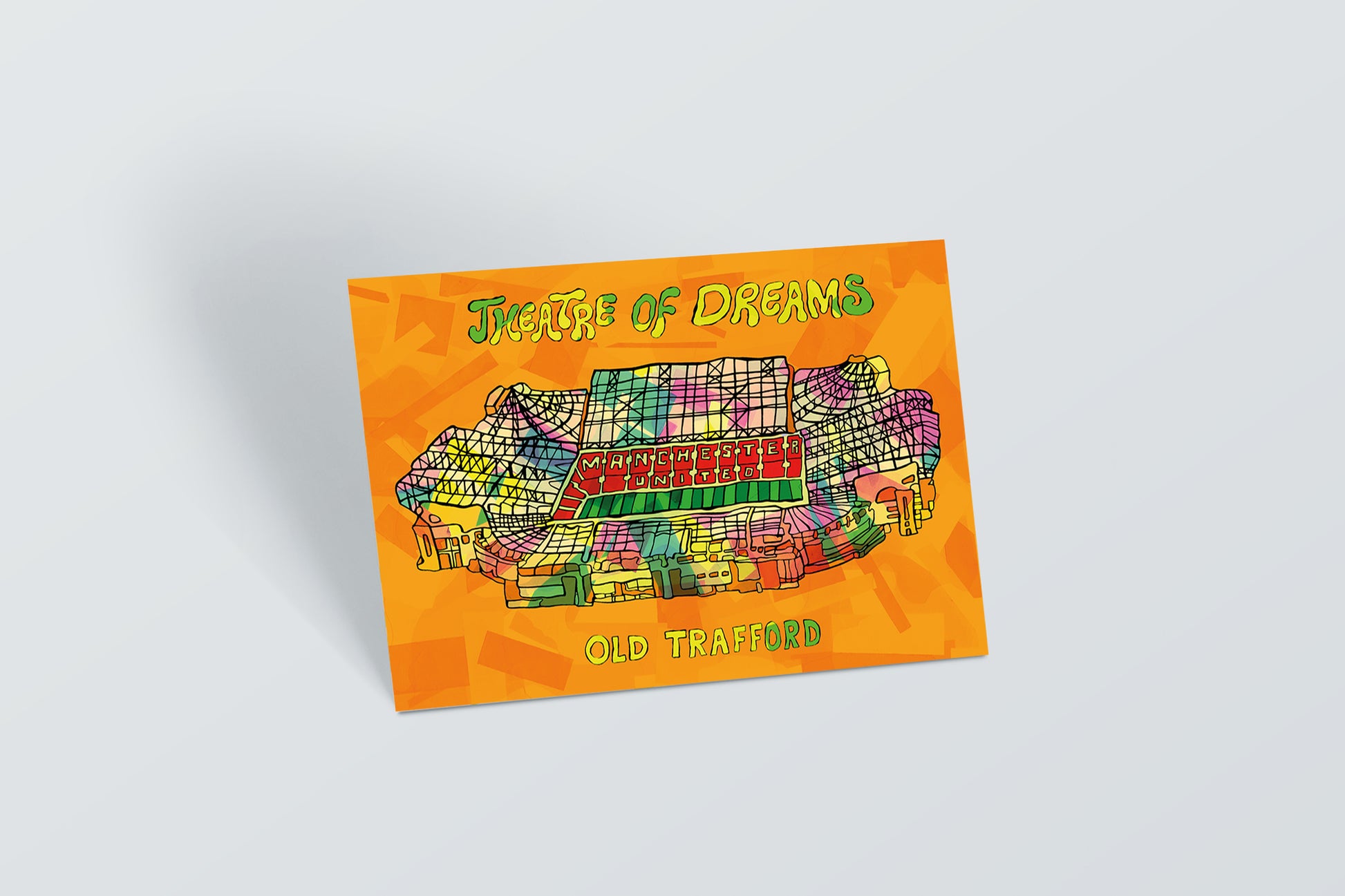 Manchester Stadium Psychedelic Postcard image 1