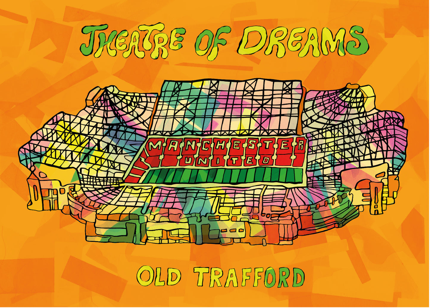 Manchester Stadium Psychedelic Postcard image 4
