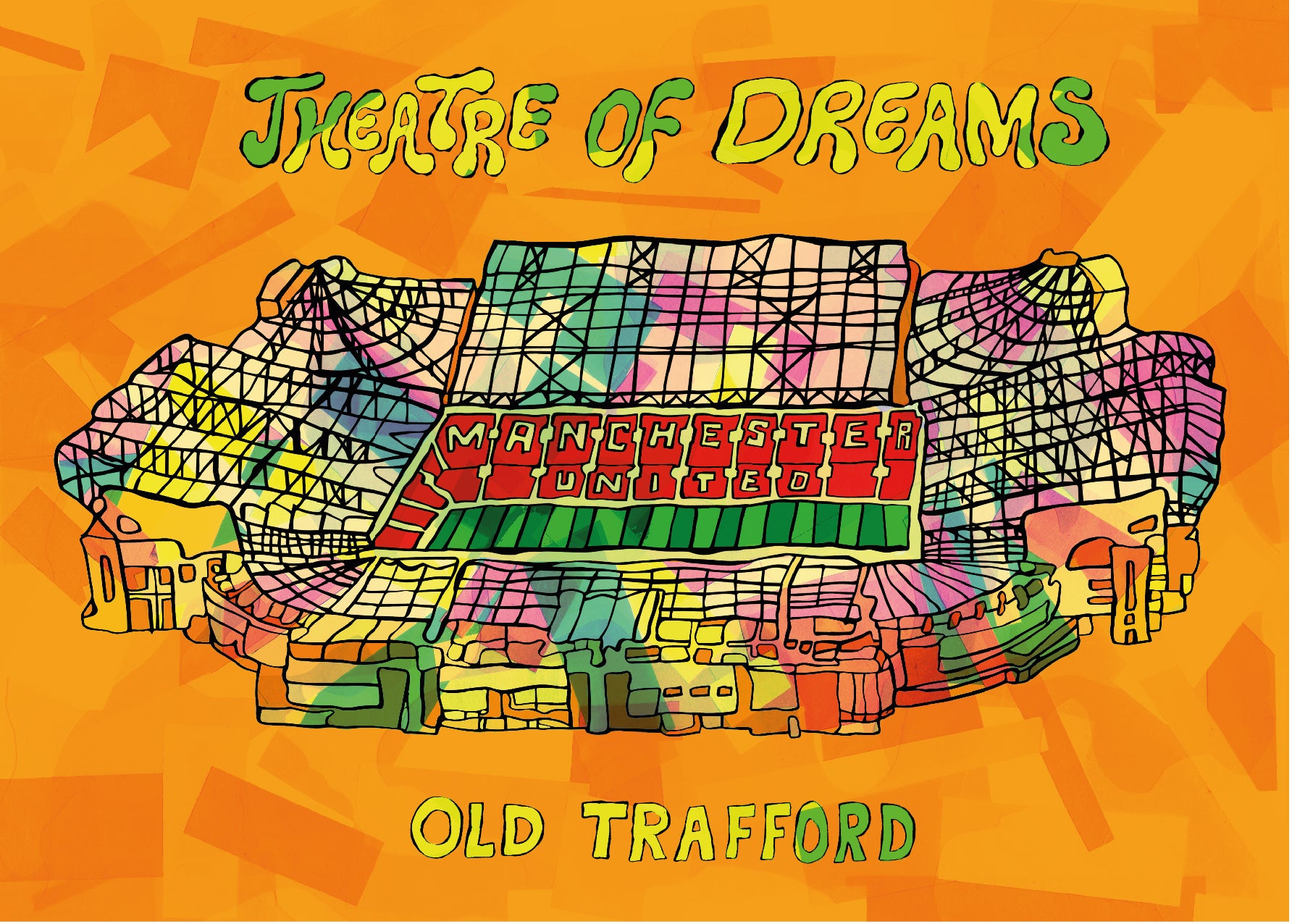 Manchester Stadium Psychedelic Postcard image 4