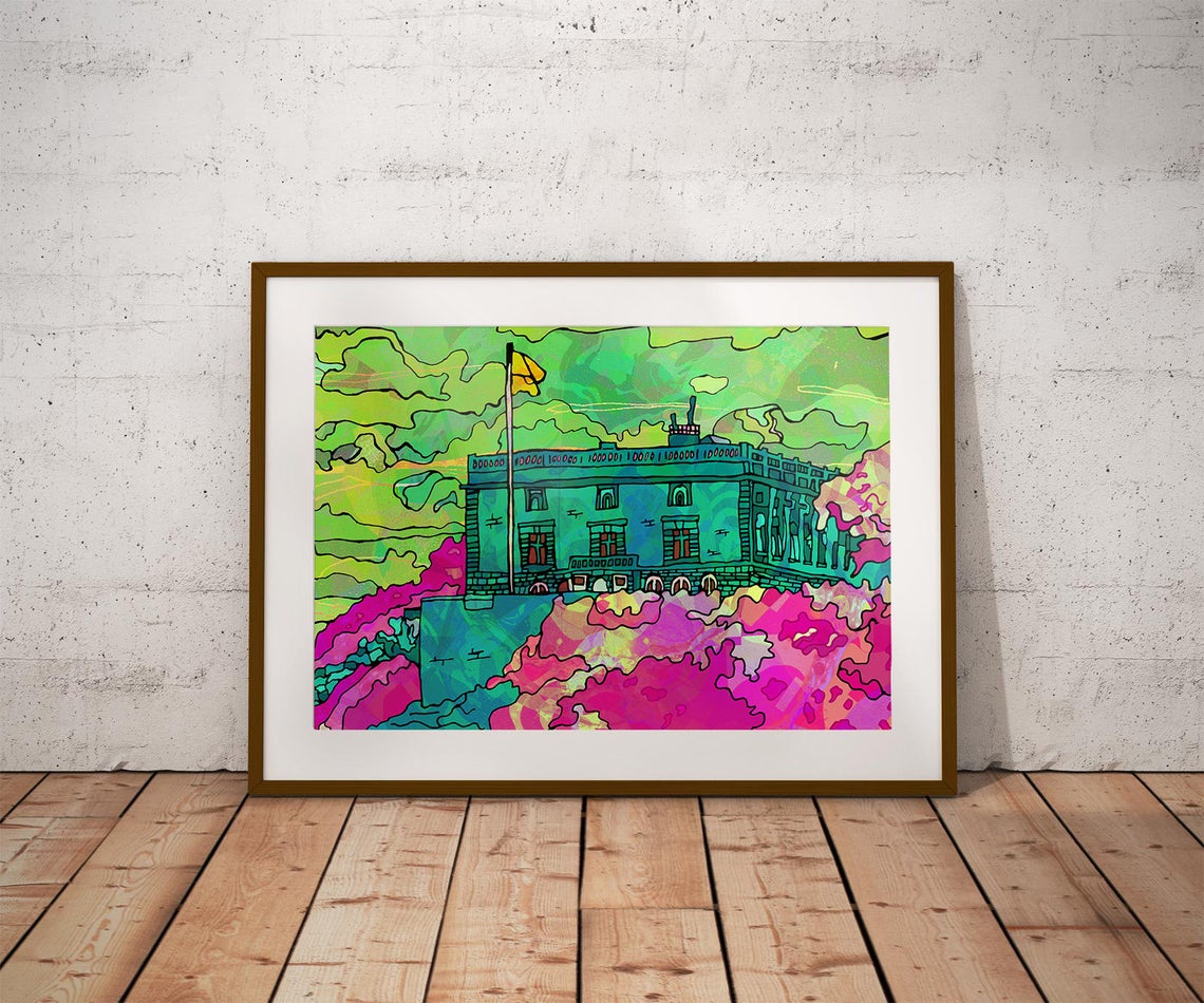 Nottingham Castle Psychedelic Art Print image 0