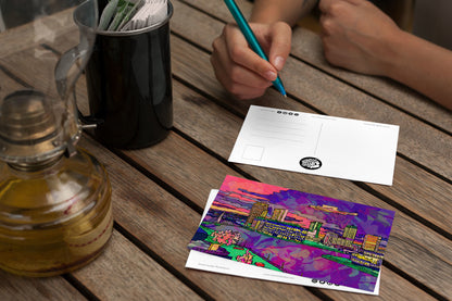 Salford Quays Media City Psychedelic Postcard image 3