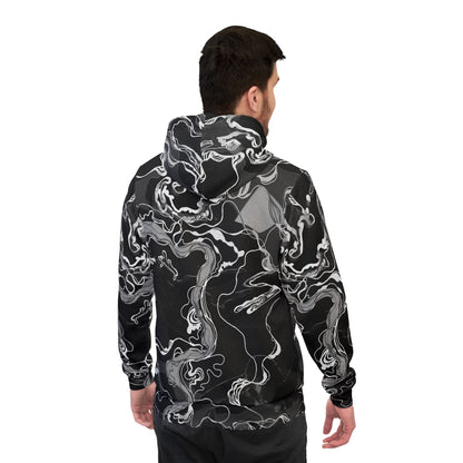 Black Marble Magic - UV Reactive Psychedelic Abstract Unisex Hoodie image 4